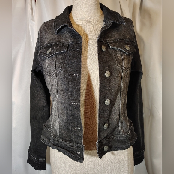 Prana Jackets & Blazers - Prana Denim Crop Jacket, Black Distressed Jean  Pockets,Collar,BttnUp,Stretch,XS